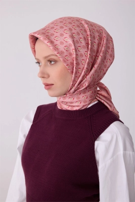 Belli Pambe Etnik Desen %100 Twill İpek Eşarp 4308D 03