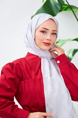 İpekhan Dama Desen İpeksi Jakar Şal Gümüş