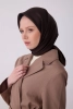 Belli Acı Kahve Klasik Desen %100 Twill İpek Eşarp 4305D 83