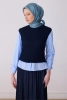 Belli Açık Mavi Klasik Desen %100 Twill İpek Eşarp 4305D 85