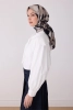 Belli Bej Çok Renkli Obje Desen %100 Twill İpek Eşarp 4300D 85