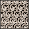 Belli Bej Geometrik Desen %100 Twill İpek Eşarp 4327D 05