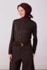 Belli Bordo Geometrik Desen %100 Twill İpek Eşarp 4325D 51