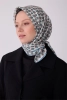 Belli Ekru Etnik Desen %100 Twill İpek Eşarp 4308D 87