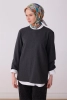 Belli Gri Soyut Desen %100 Twill İpek Eşarp 4310D 55
