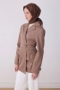 Belli Kahve Klasik Desen %100 Twill İpek Eşarp 4305D 86