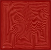 Belli Kırmızı Geometrik Desen %100 Twill İpek Eşarp 4325D 03