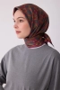 Belli Koyu Gri Klasik Desen %100 Twill İpek Eşarp 4328D 05