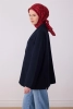 Belli Koyu Kırmızı Çok Renkli Obje Desen %100 Twill İpek Eşarp 4322D 84