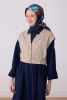 Belli Lacivert Çiçek Desen %100 Twill İpek Eşarp 4303D 51