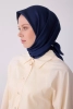 Belli Lacivert Klasik Desen %100 Twill İpek Eşarp 4305D 52