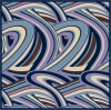 Belli Lacivert Lila Çok Renkli Geometrik Desen %100 Twill İpek Eşarp 4311D 85