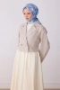 Belli Mavi Çok Renkli Çiçek Desen %100 Twill İpek Eşarp 4319D 85