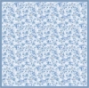 Belli Mavi Çok Renkli Çiçek Desen %100 Twill İpek Eşarp 4319D 85