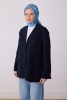 Belli Mavi Çok Renkli Obje Desen %100 Twill İpek Eşarp 4322D 33