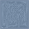 Belli Mavi Geometrik Desen %100 Twill İpek Eşarp 4325D 83