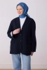Belli Mavi Klasik Desen %100 Twill İpek Eşarp 4317D 50