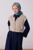 Belli Mavi Soyut Desen %100 Twill İpek Eşarp 4301D 81