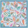 Belli Mavi Soyut Desen %100 Twill İpek Eşarp 4318D 34
