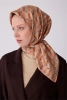 Belli Kiremit Geometrik Desen %100 Twill İpek Eşarp 4302D 81