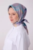 Belli Mor Soyut Desen %100 Twill İpek Eşarp 4301D 83