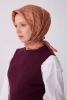 Belli Oranj Etnik Desen %100 Twill İpek Eşarp 4308D 33