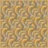 Belli Oranj Geometrik Desen %100 Twill İpek Eşarp 4327D 58