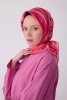 Belli Pembe Çok Renkli Geometrik Desen %100 Twill İpek Eşarp 4311D 81