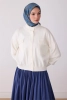 Belli Saks Klasik Desen %100 Twill İpek Eşarp 4328D 04