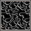 Belli Siyah Geometrik Desen %100 Twill İpek Eşarp 4309D 01