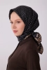 Belli Siyah Klasik Desen %100 Twill İpek Eşarp 4326D 02