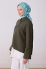 Belli Yeşil Çok Renkli Çiçek Desen %100 Twill İpek Eşarp 4319D 52