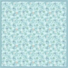 Belli Yeşil Çok Renkli Çiçek Desen %100 Twill İpek Eşarp 4319D 52