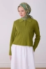 Belli Yeşil Çok Renkli Etnik Desen %100 Twill İpek Eşarp 4314D 83