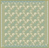 Belli Yeşil Çok Renkli Etnik Desen %100 Twill İpek Eşarp 4314D 83