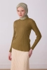 Belli Yeşil Klasik Desen %100 Twill İpek Eşarp 4326D 85