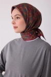 Belli Koyu Gri Klasik Desen %100 Twill İpek Eşarp 4328D 05