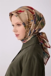 Belli Vizon Obje Desen %100 Twill İpek Eşarp 4320D 82