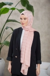 İpekhan Kazayağı Desen İpeksi Jakar Şal Şeker Pembe